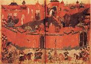 unknow artist The Mongolen Sturmen and conquer Baghdad in 1258 painting